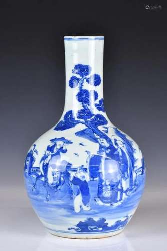 A Chinese Blue and White Tianqiu Vase,Qing