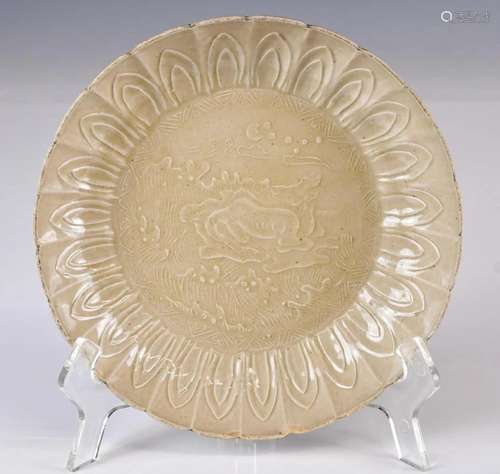 A Celadon Glazed Incised Plate