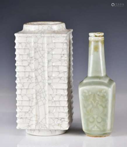 A Ge Style Cong Vase and A Longquan Vase