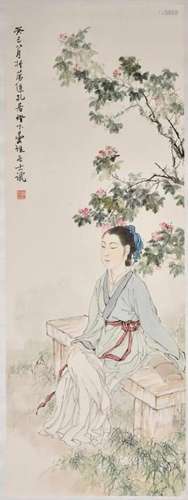 Deng Fen (1894-1964) Scholar Hanging Scroll