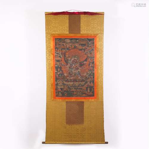 A Tibetan Thangka Depicting Garuda