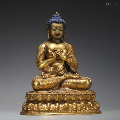 A Tibetan Bronze-gilt Figure of Dipamkara