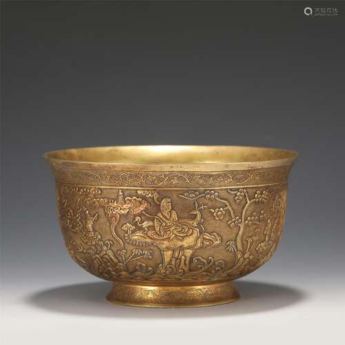 An Engraved Bronze-gilt Bowl