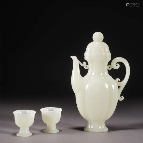 A Set of White Jade Wine-wares