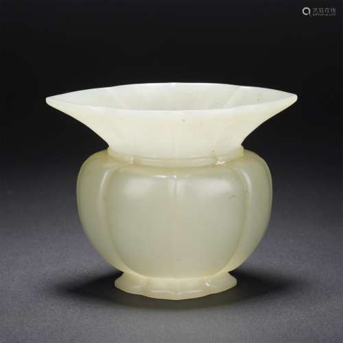 A White Jade Lobed Vase
