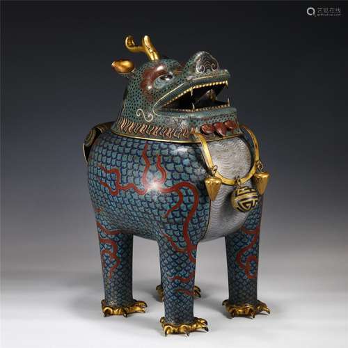 A Cloisonne Enamel Incense Burner Luduan