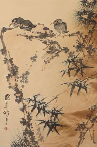 A Chinese Painting of Birds on Branches