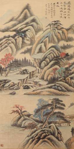 A Chinese Painting of Hut in Woods