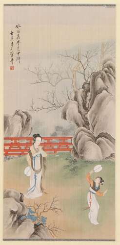 A Chinese Painting of Long Eliza in Garden