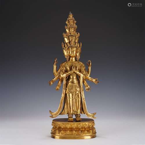 A Gilt Bronze Avalokitesvara