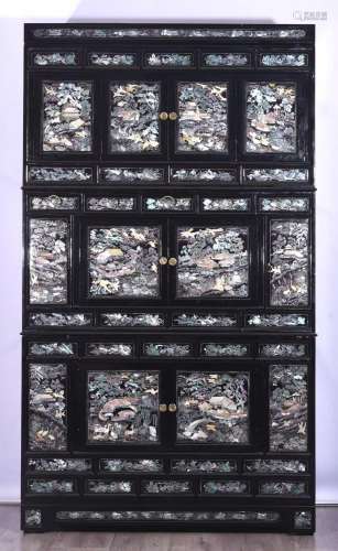 A Mother-of-pearl Inlaid Lacquer Cabinet