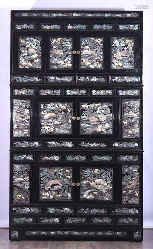 A Mother-of-pearl Inlaid Lacquer Cabinet