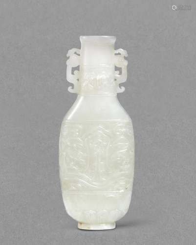 A small white jade 'archaistic' vase