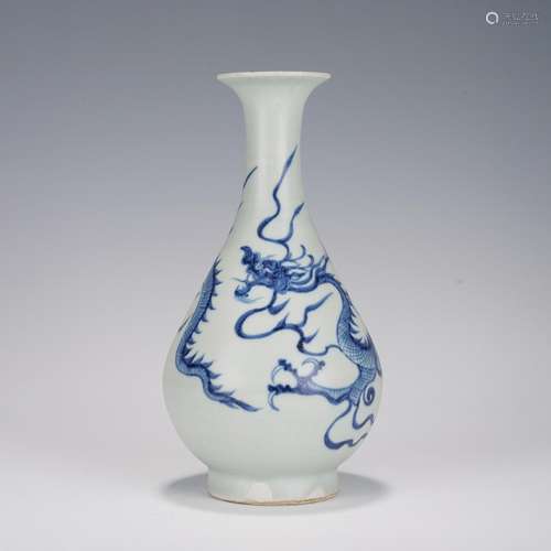 A Blue and White Dragon Vase