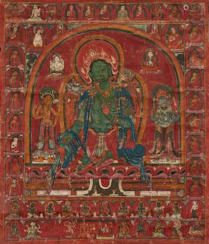 A THANGKA OF GREEN TARA