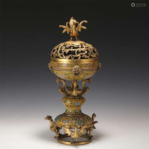 A Cloisonne Enamel Incense Burner