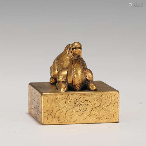 A Bronze-gilt Beast Seal