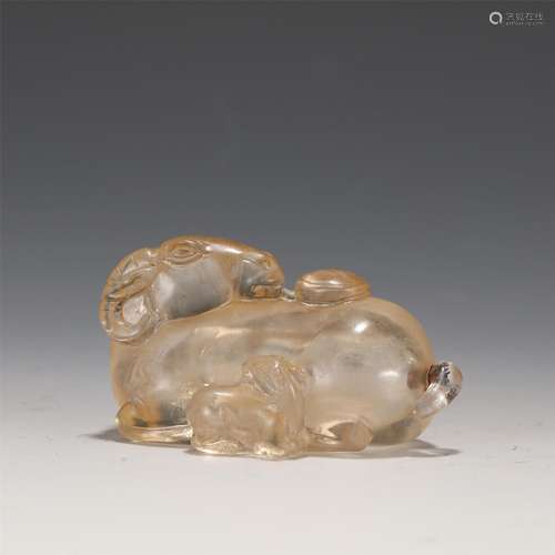 A Carved Rock Crystal Snuff Bottle