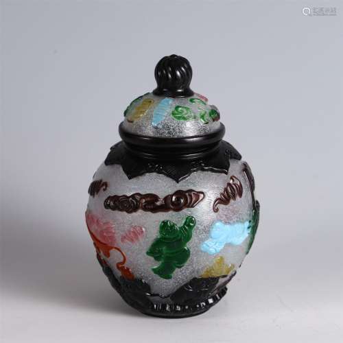 A Peking Glass Jar with Cover
