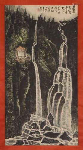 A Chinese Painting of Waterfall
