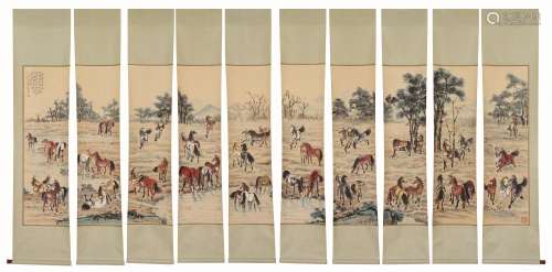 A Group of Ten Chinese Painting of Hanging Scrolls
