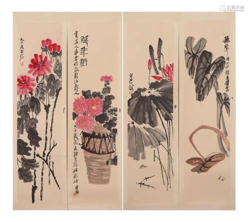 A Chinese Painting Hanging Panel of Floral