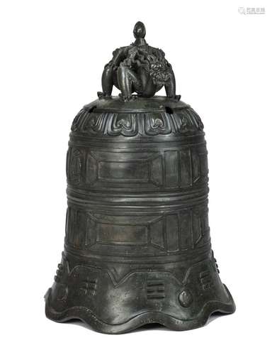 A VERY RARE AND IMPORTANT LARGE BRONZE BELL