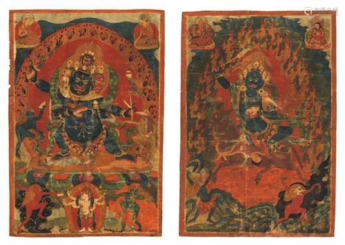 Wrathful Protector - Palden Lhamo and Thangka of the Four-he...