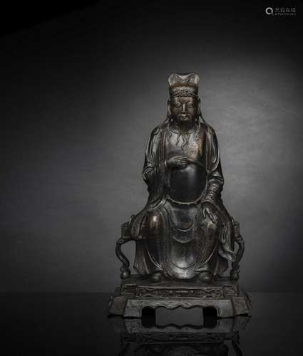 A BRONZE FIGURE OF WENCHANG DIJUN