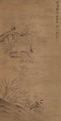 1633～1690 恽寿平 瑶圃双清图 设色纸本 立轴