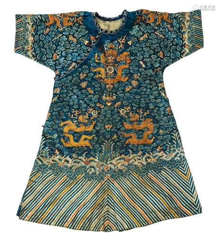 BLUE DRAGON ROBE WITH NINE DRAGONS