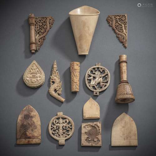 13 IVORY CARVINGS
