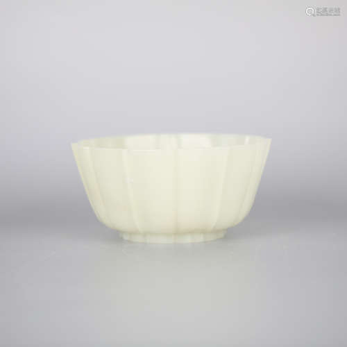 Chinese white jade carving bowl