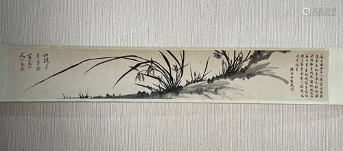 Pu Xinru, ink orchid scroll