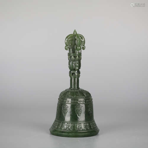 China Dharma bell carved from Hetian jasper