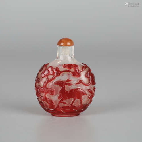 Glass painted snuff bottle,18th