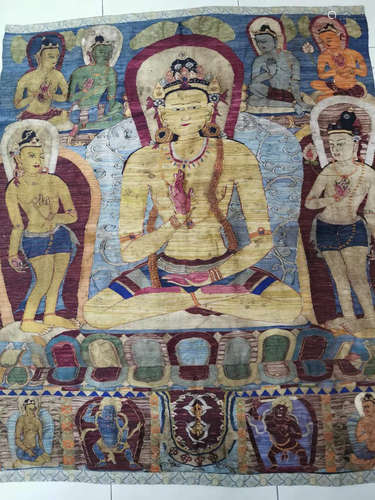 Chinese handmade thangka woven with silk thread