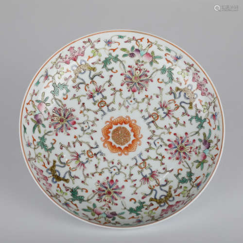 ChineseFencai Floral pattern porcelain plate
