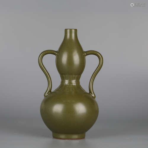Chinese tea glazed gourd vase, Qianlong