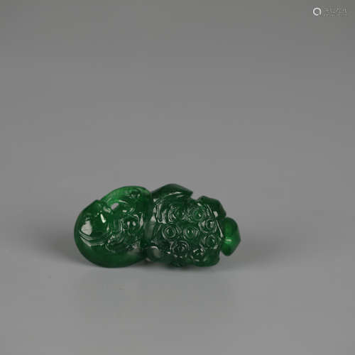 Chinese green jade lotus root ornaments