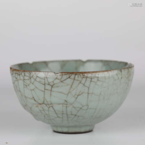 Ancient Chinese Porcelain Bowl with Natural Cracks