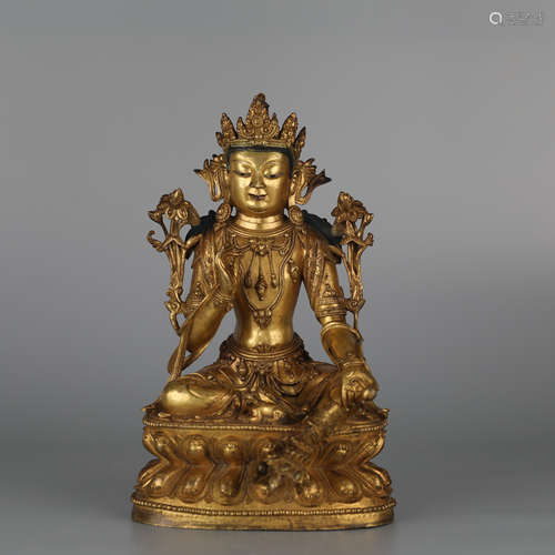 Gilt bronze Buddha statue, Ming