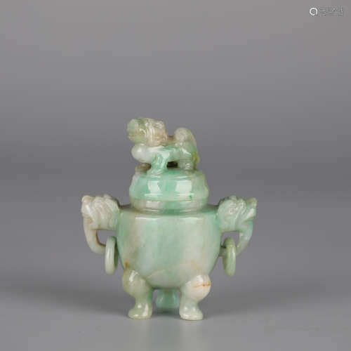 Chinese Emerald incense burner,19th