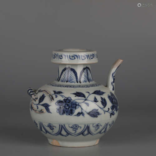 Yuan blue and white porcelain pot