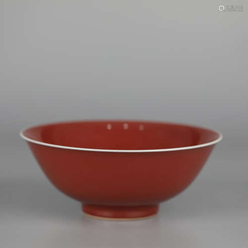 China Qianlong red bowl