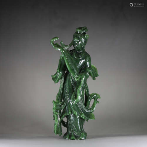 Chinese green jade figure ornaments