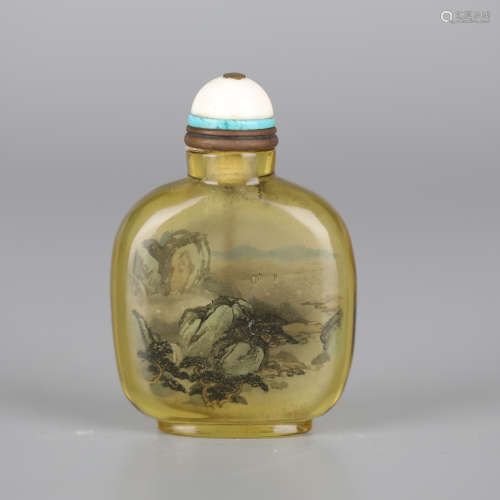 Glass painted snuff bottle,19th