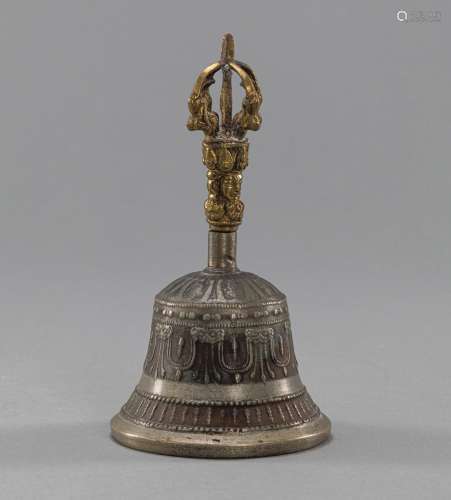 A GHANTA WITH A FOUR-PRONGED HALF-VAJRA FINIAL