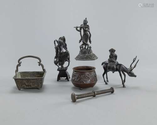 A GROUP OF SIX BRONZE WORKS