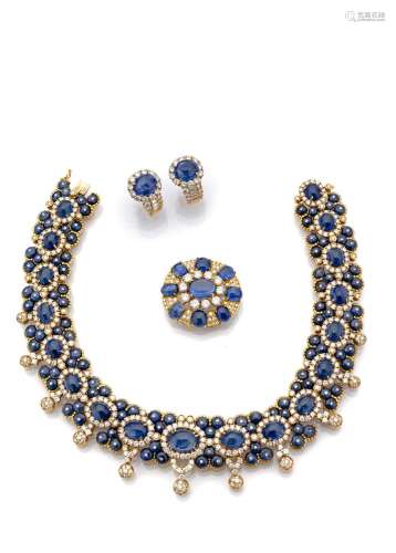 AN IMPORTANT SAPPHIRE AND DIAMOND PARURE